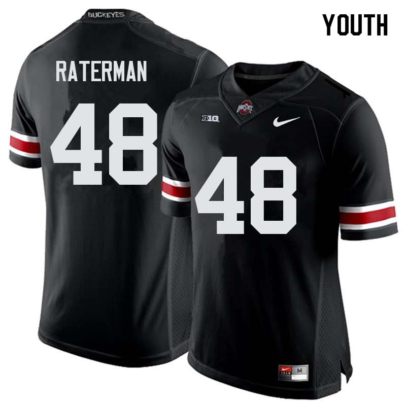 Ohio State Buckeyes Clay Raterman Youth #48 Black Authentic Stitched College Football Jersey